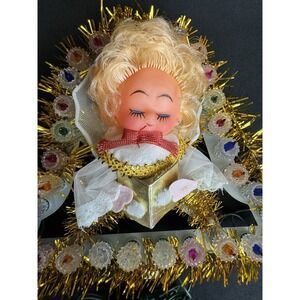 Vintage Angel Liberty Bell Christmas Tree Topper Kitschy Design 31 Lights